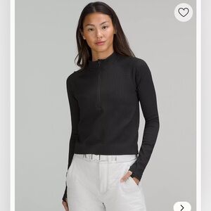 Lululemon Rest Less Cropped Half Zip Black Size 4